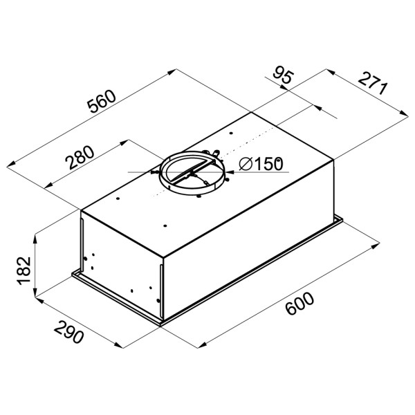 Okap do zabudowy MPM-61-OW-65