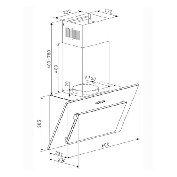Okap kominowy MPM-60-OV-26