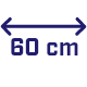 Strzałka symbolizująca szerokość 60 cm.