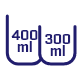 Pojemnik na sok - 300 ml oraz na odpadki – 400 ml